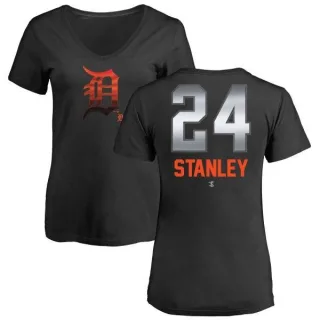 Mickey Stanley Women's Detroit Tigers Midnight Mascot V-Neck T-Shirt - Black