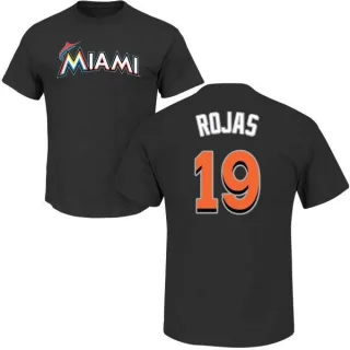 Miguel Rojas Miami Marlins Name & Number T-Shirt - Black