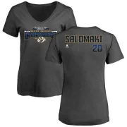 Miikka Salomaki Women's Nashville Predators 2017 Western Conference Champions Name & Number V-Neck T-Shirt - Heather Gray