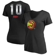 Mike Bibby Women's Atlanta Hawks Black Midnight Mascot T-Shirt