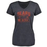 Mike Ditka Women's Chicago Bears Flanker Tri-Blend T-Shirt - Navy