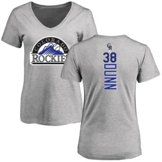 Mike Dunn Women's Colorado Rockies Backer Slim Fit T-Shirt - Ash