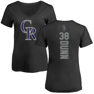 Mike Dunn Women's Colorado Rockies Backer Slim Fit T-Shirt - Black