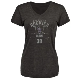 Mike Dunn Women's Colorado Rockies Base Runner Tri-Blend T-Shirt - Black