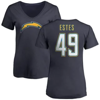 Mike Estes Women's Los Angeles Chargers Name & Number Slim Fit V-Neck T-Shirt - Navy