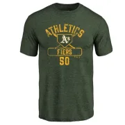 Mike Fiers Oakland Athletics Base Runner Tri-Blend T-Shirt - Green