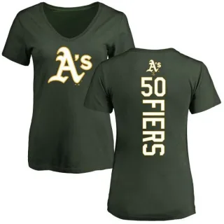 Mike Fiers Women's Oakland Athletics Backer Slim Fit T-Shirt - Green