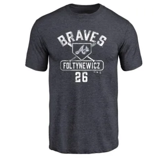 Mike Foltynewicz Atlanta Braves Base Runner Tri-Blend T-Shirt - Navy