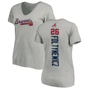 Mike Foltynewicz Women's Atlanta Braves Backer Slim Fit T-Shirt - Ash