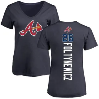 Mike Foltynewicz Women's Atlanta Braves Backer Slim Fit T-Shirt - Navy