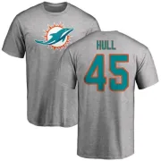 Mike Hull Miami Dolphins Name & Number Logo T-Shirt - Ash