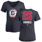 Mike Knuble Women's Boston Bruins Name and Number Banner Wave V-Neck T-Shirt - Navy