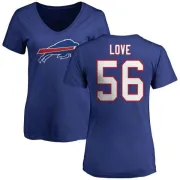 Mike Love Women's Buffalo Bills Name & Number Logo Slim Fit T-Shirt - Royal