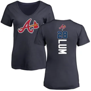 Mike Lum Women's Atlanta Braves Backer Slim Fit T-Shirt - Navy