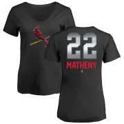 Mike Matheny Women's St. Louis Cardinals Midnight Mascot V-Neck T-Shirt - Black