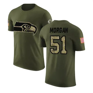 Mike Morgan Seattle Seahawks Olive Salute to Service Legend T-Shirt