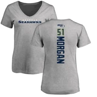 Mike Morgan Women's Seattle Seahawks Backer V-Neck T-Shirt - Ash