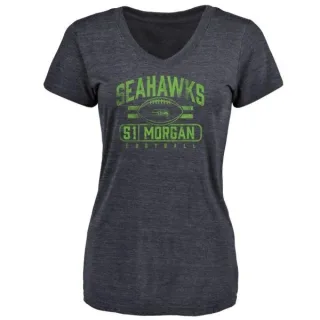 Mike Morgan Women's Seattle Seahawks Flanker Tri-Blend T-Shirt - Navy