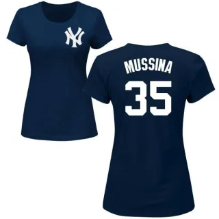 Mike Mussina Women's New York Yankees Name & Number T-Shirt - Navy