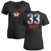 Mike Scott Women's Houston Astros Midnight Mascot V-Neck T-Shirt - Black