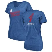 Mike Scott Women's Philadelphia 76ers Royal Sideline Tri-Blend V-Neck T-Shirt