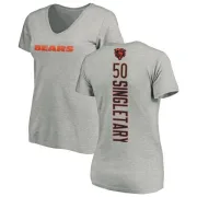 Mike Singletary Women's Chicago Bears Backer V-Neck T-Shirt - Ash