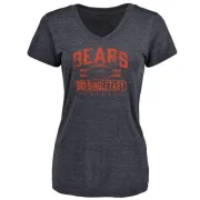 Mike Singletary Women's Chicago Bears Flanker Tri-Blend T-Shirt - Navy