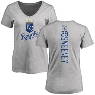 Mike Sweeney Women's Kansas City Royals Backer Slim Fit T-Shirt - Ash