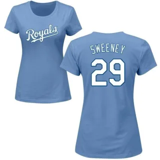 Mike Sweeney Women's Kansas City Royals Name & Number T-Shirt - Light Blue