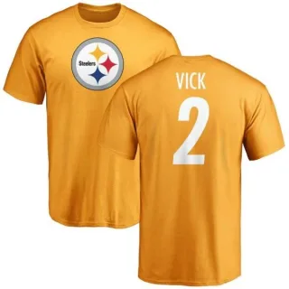 Mike Vick Pittsburgh Steelers Name & Number Logo T-Shirt - Gold