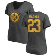 Mike Wagner Women's Pittsburgh Steelers One Color T-Shirt - Ash