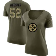 Mike Webster Women's Pittsburgh Steelers Salute to Service Olive Legend Scoop Neck T-Shirt