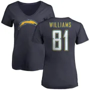 Mike Williams Women's Los Angeles Chargers Name & Number Slim Fit V-Neck T-Shirt - Navy