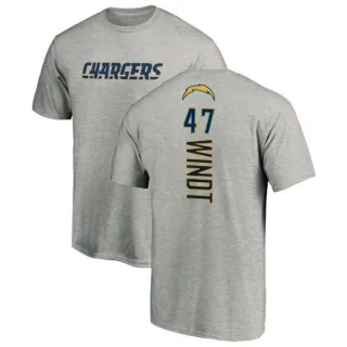 Mike Windt Los Angeles Chargers Name & Number T-Shirt - Heather Gray