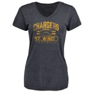 Mike Windt Women's Los Angeles Chargers Flanker Tri-Blend T-Shirt - Navy