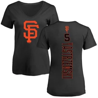 Mike Yastrzemski Women's San Francisco Giants Backer Slim Fit T-Shirt - Black