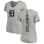 Mikie Mahtook Women's Detroit Tigers Backer Slim Fit T-Shirt - Ash