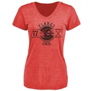 Milan Lucic Women's Calgary Flames Insignia Tri-Blend T-Shirt - Red