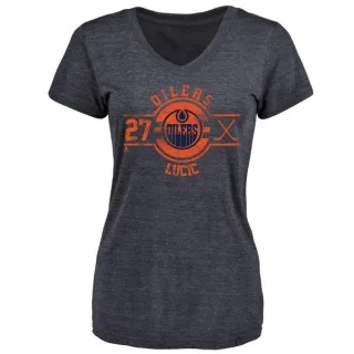 Milan Lucic Women's Edmonton Oilers Insignia Tri-Blend T-Shirt - Royal