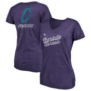 Miles Bridges Women's Charlotte Hornets Purple Sideline Tri-Blend V-Neck T-Shirt