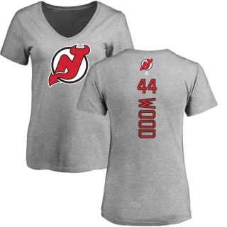 Miles Wood Women's New Jersey Devils Backer T-Shirt - Ash