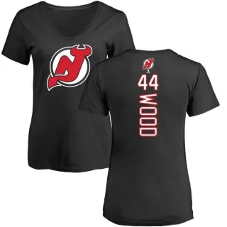 Miles Wood Women's New Jersey Devils Backer T-Shirt - Black