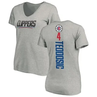 Milos Teodosic Women's Los Angeles Clippers Ash Backer T-Shirt