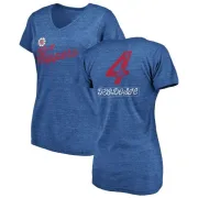 Milos Teodosic Women's Los Angeles Clippers Royal Sideline Tri-Blend V-Neck T-Shirt