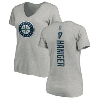 Mitch Haniger Women's Seattle Mariners Backer Slim Fit T-Shirt - Ash