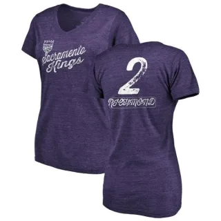 Mitch Richmond Women's Sacramento Kings Purple Sideline Tri-Blend V-Neck T-Shirt