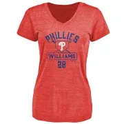 Mitch Williams Women's Philadelphia Phillies Base Runner Tri-Blend T-Shirt - Red