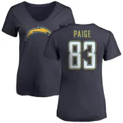 Mitchell Paige Women's Los Angeles Chargers Name & Number Slim Fit V-Neck T-Shirt - Navy