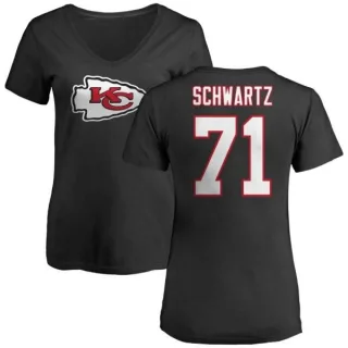 Mitchell Schwartz Women's Kansas City Chiefs Name & Number Logo Slim Fit T-Shirt - Black