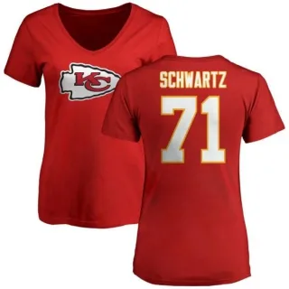 Mitchell Schwartz Women's Kansas City Chiefs Name & Number Logo Slim Fit T-Shirt - Red